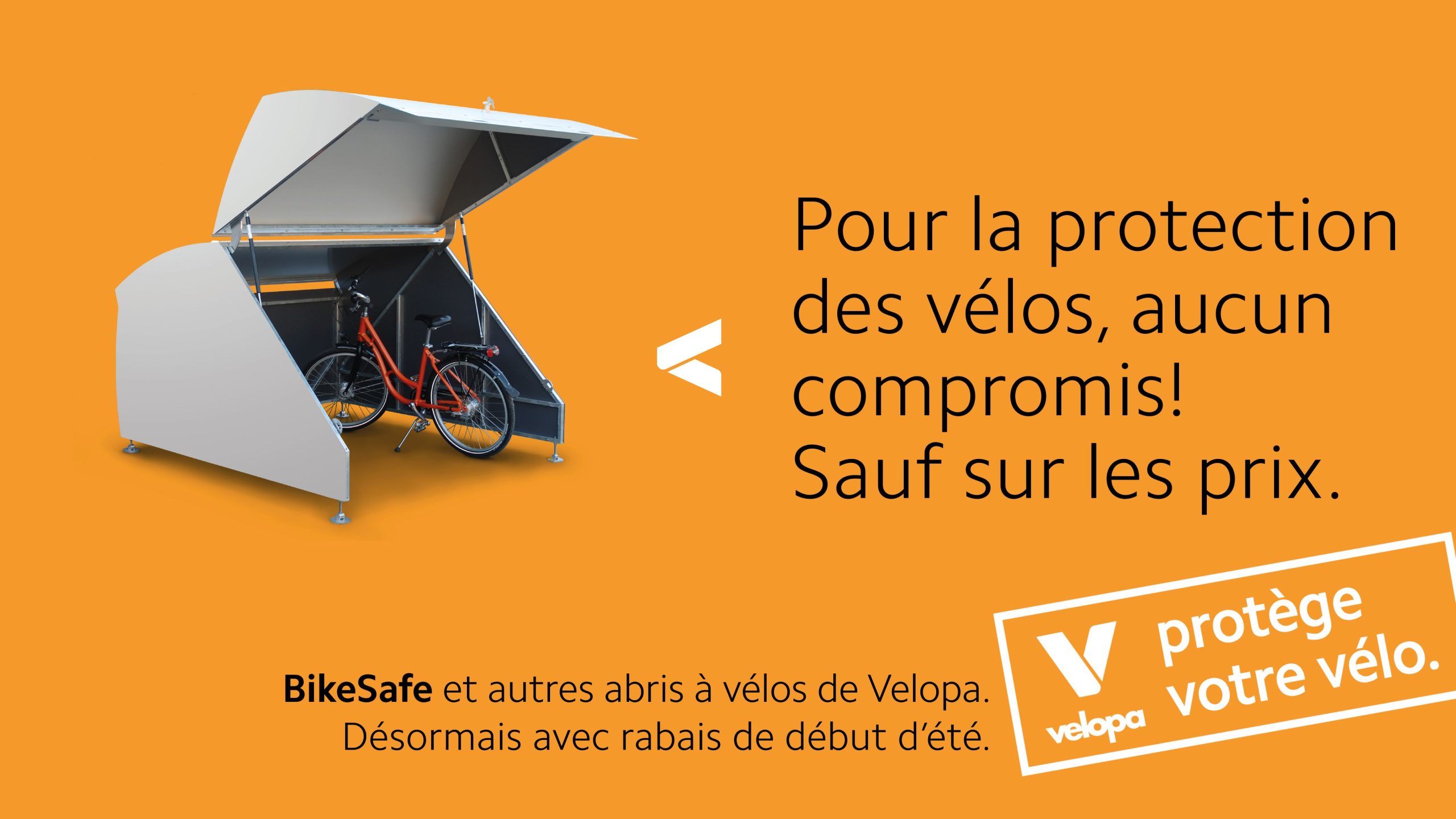 Abris à vélos de Velopa avec rabais de début dété